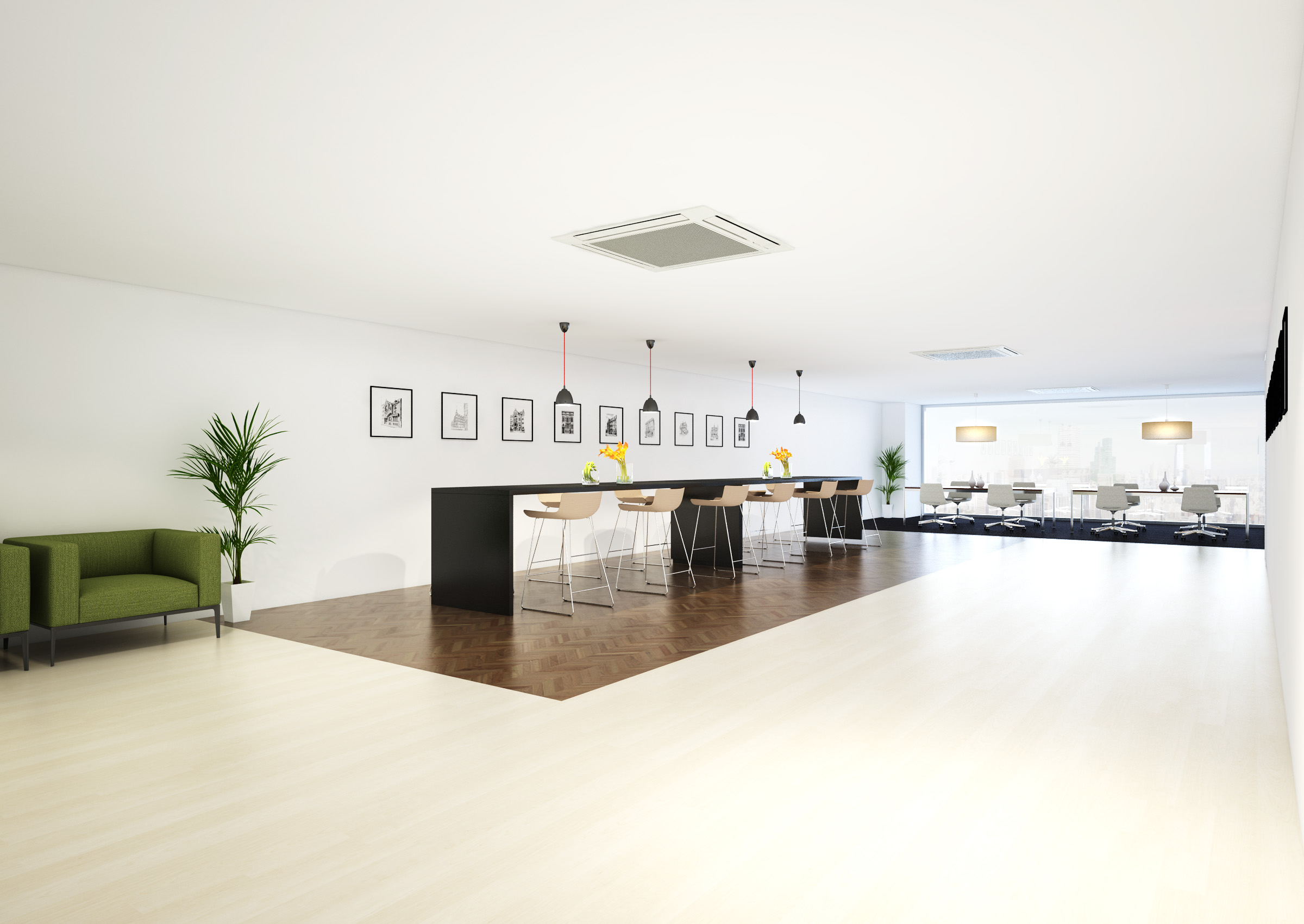 床切り分けによるオフィス空間演出！！