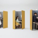 【家具ショールーム見学　オカムラ】 オープンタイプのミニマムワークブース　 ドレープ（drape）