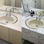 ビル全体のバリューアップ内装シリーズ②～古いトイレをシート貼りでリニューアルさせた事例